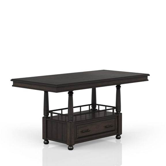 Bernards Bellamy 2-Drawer Solid Wood 36" Counter Height Dining Table in Brown