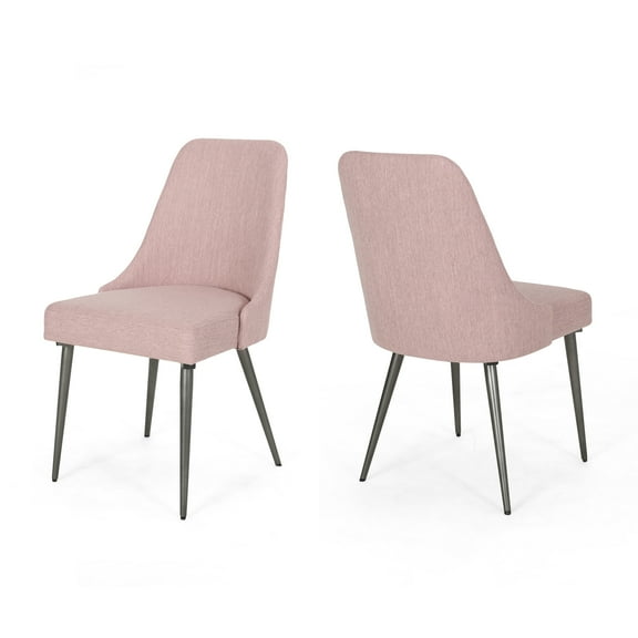 Bellamy Studio Contemporary 35.25" Fabric Dining Chairs, Set of 2, Pink, Gray