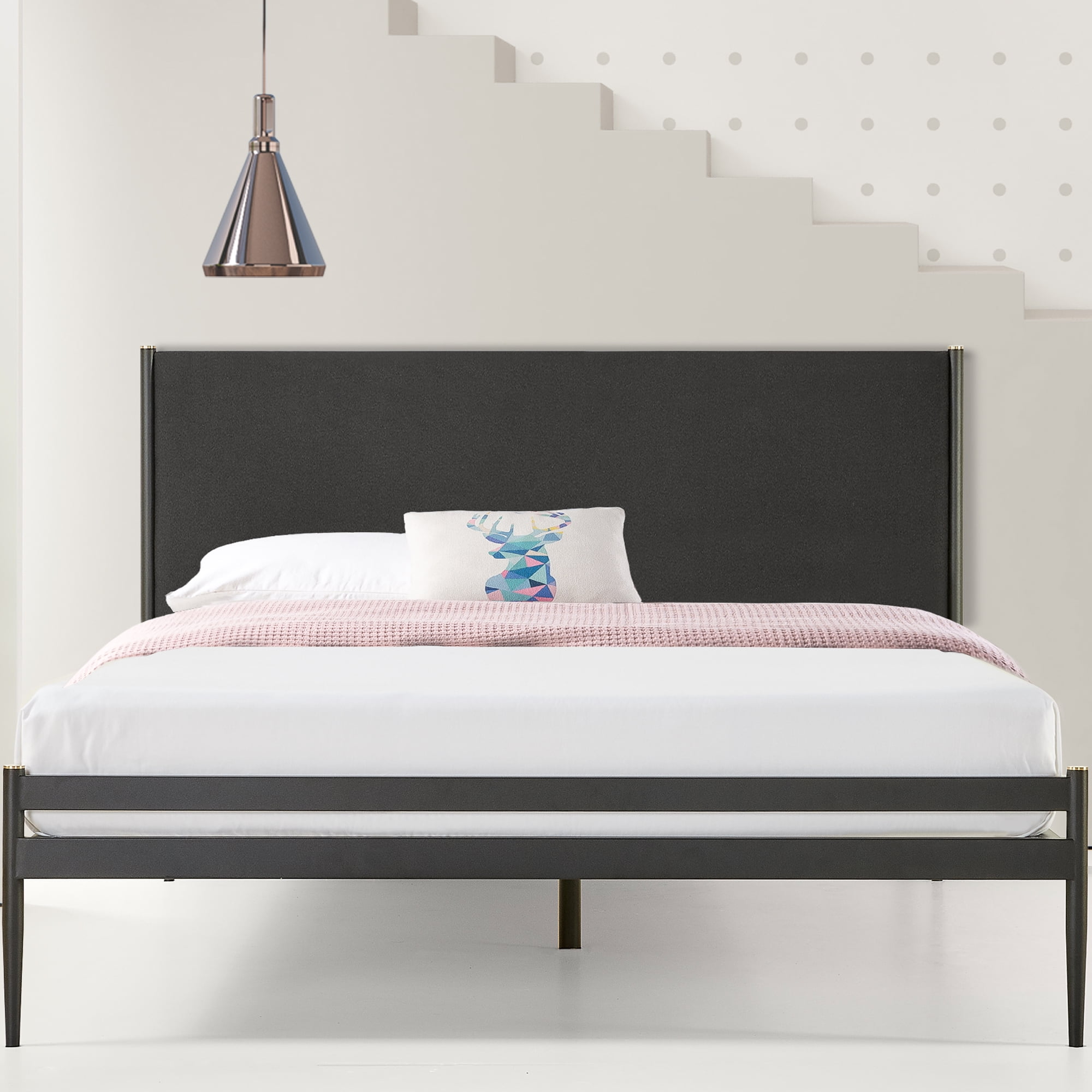 Bellamy Studios Clarrisa 40" Metal Platform Bed Frame, Full, Black