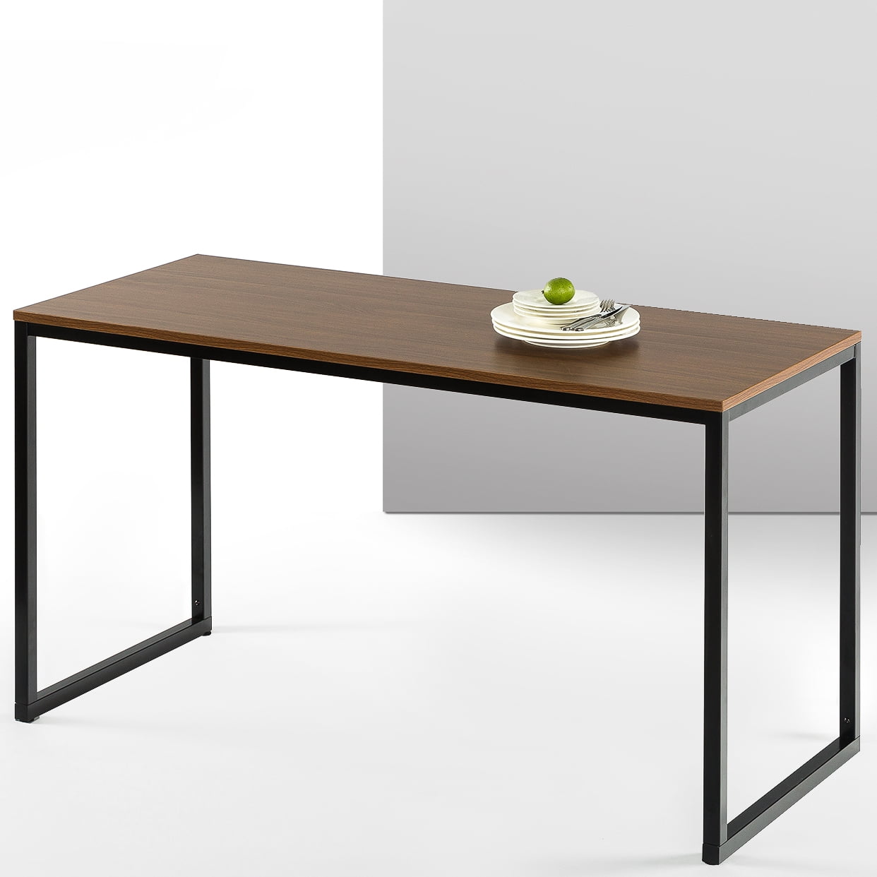 Bellamy Studios Jennifer 55" x 29" Black Frame Desk, Brown