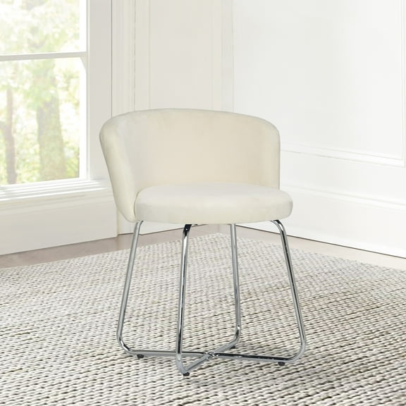Bellamy Studios Marisol Metal Vanity Stool, Off-White