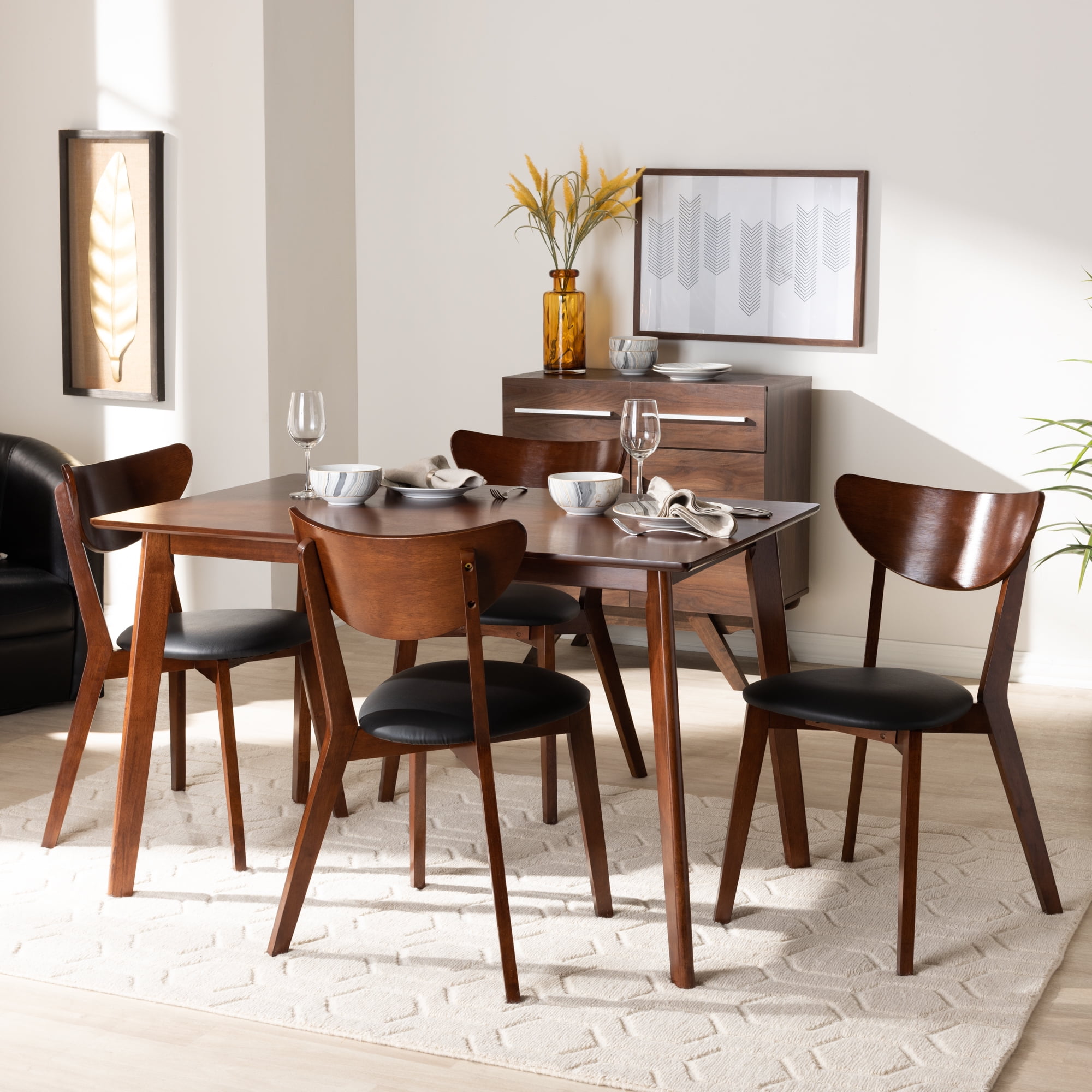 Bellamy Studios Somer 5 Piece Dining Set, Walnut