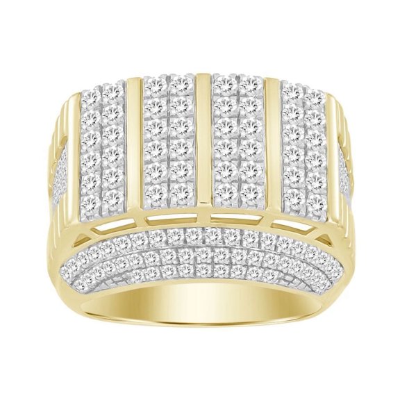 Bellano Men's Ring 2.00CT Round Diamond 10K Yellow Gold