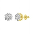 thumbnail image 1 of Bellano Women's Flower Earring 1.00CT Round Diamond 14K Yellow Gold, 1 of 1
