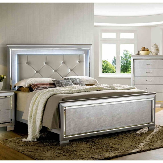 Bellanova Bedroom Set Eastern King Size Bed Silver