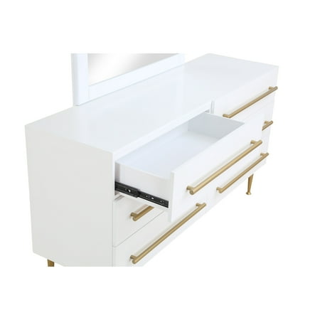Bellanova White Dresser with Gold Accents