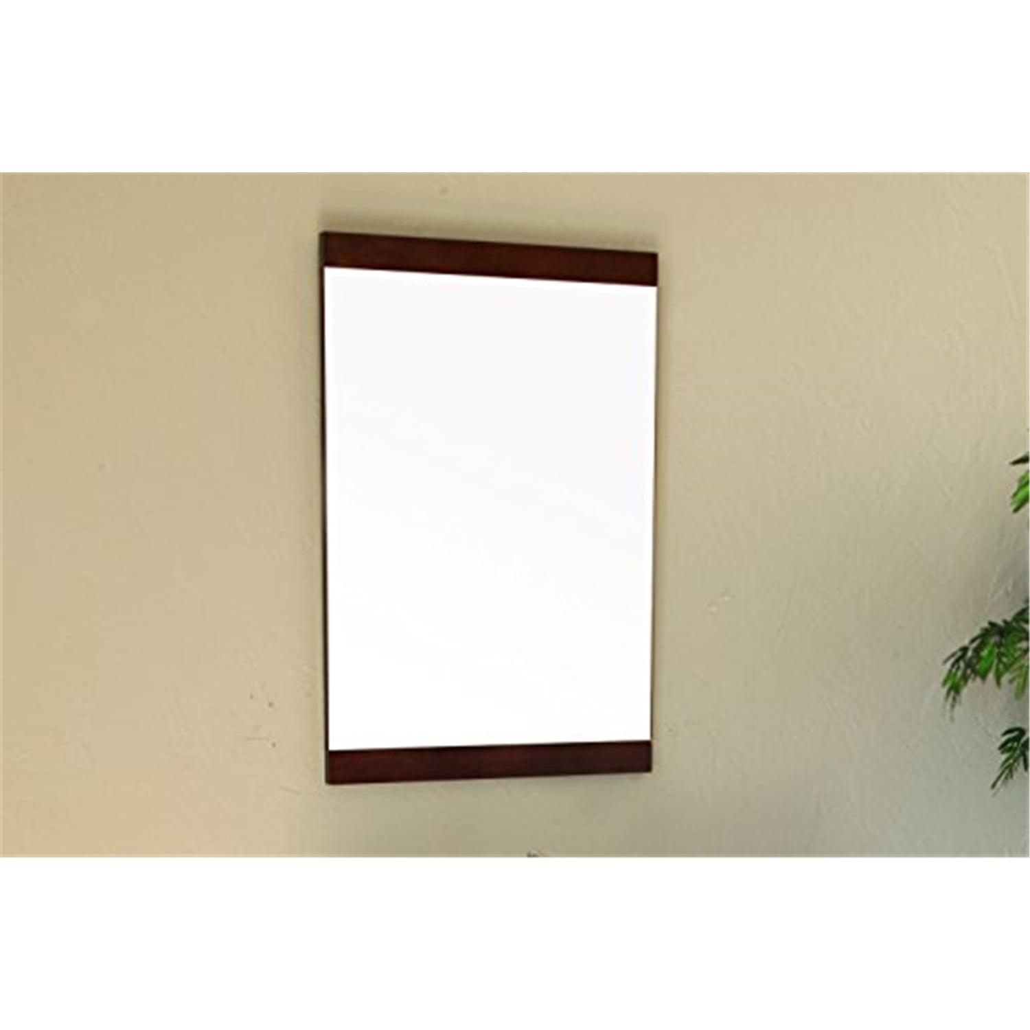Bellaterra Home 19.7 in Mirror-Dark walnut-wood
