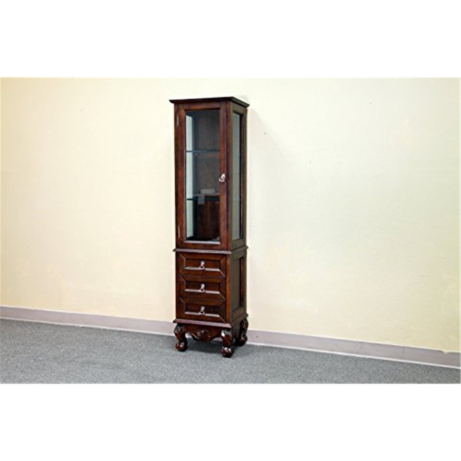 Bellaterra Home 202016H-LINEN-TOWER Linen Wood Cabinet Medium Walnut