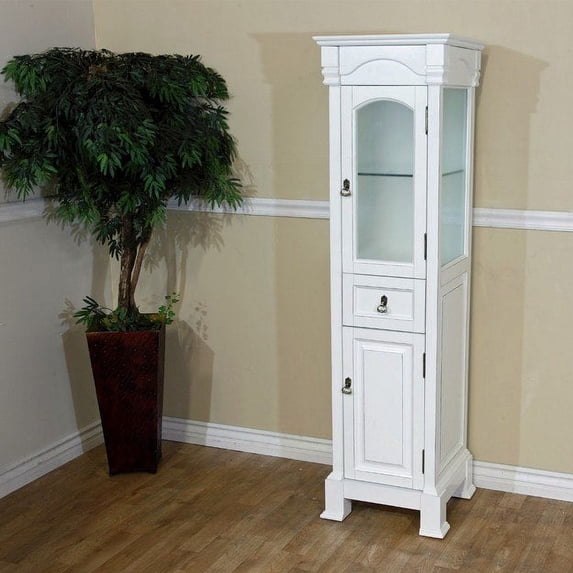 Bellaterra Home 205065-TOWER-CR Linen Cabinet-Wood-Cream White