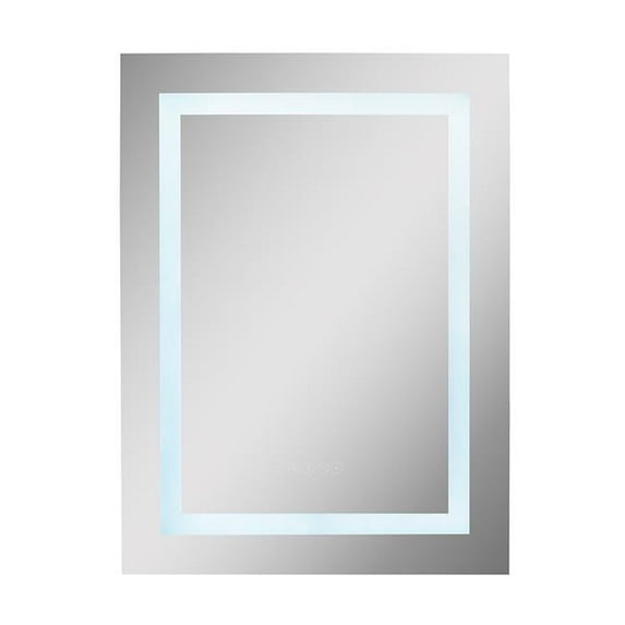 Bellaterra Home 808812-M 24 in. Rectangular LED Illuminated Mirror with Bluetooth Speaker, Silver