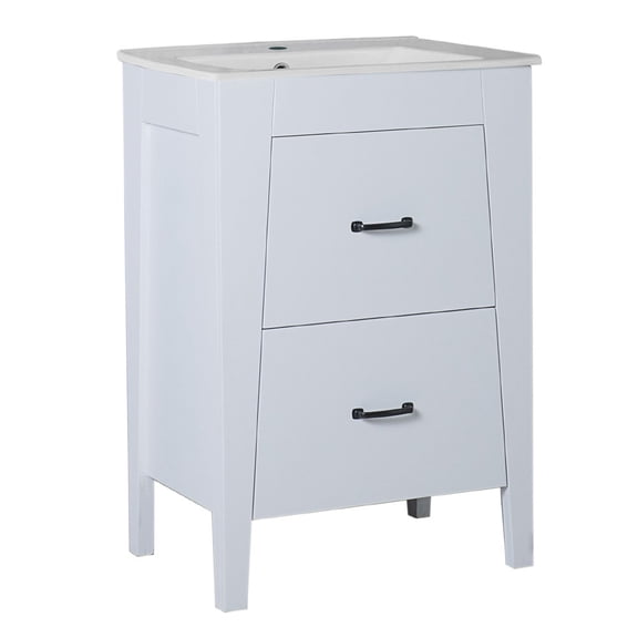 Bellaterra Home 24 in Single sink vanity-manufactured wood-white