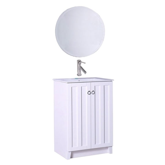 Bellaterra Home 24 in Single sink vanity-manufactured wood-white