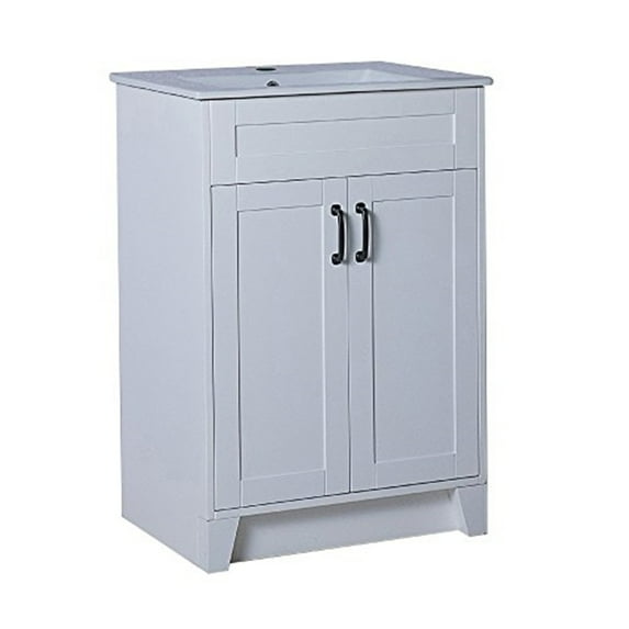 Bellaterra Home 24 in Single sink vanity-manufactured wood-white