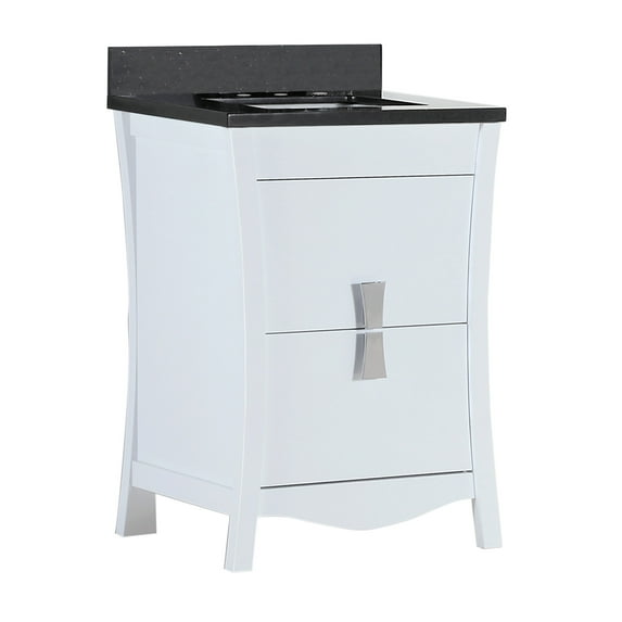 Bellaterra Home 24 in. Single sink vanity with black galaxy top