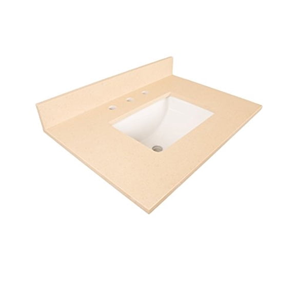 Bellaterra-Home 30 in Single sink vanity in sable walnut with quartz top in cream