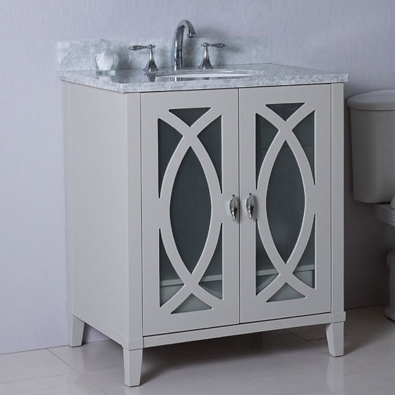 Bellaterra Home 30 in Single sink vanity-manufactured wood-light gray