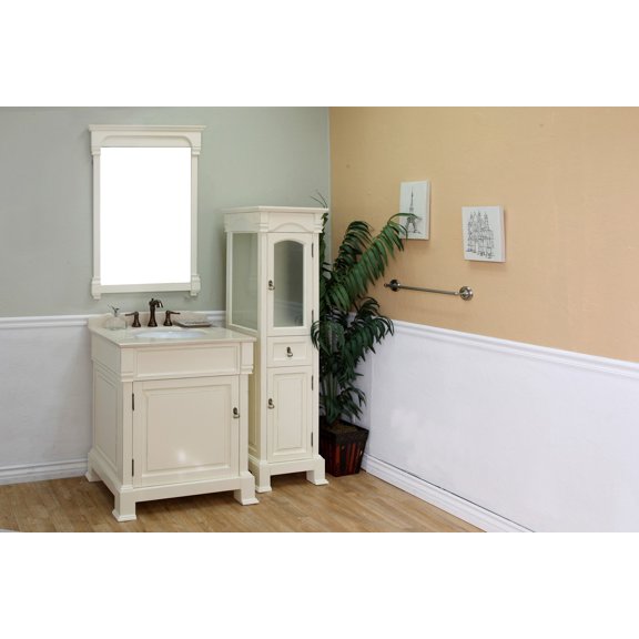 Bellaterra Home 30 in Single sink vanity-wood-cream white