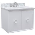thumbnail image 1 of Bellaterra Home 31" Single wall mount vanity in White finish top with White Carrara and oval sink, 1 of 8