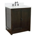 thumbnail image 1 of Bellaterra Home  31 x 22 x 36 in. Single Vanity, Brown Ash Top with White Quartz & Oval Sink, 1 of 1