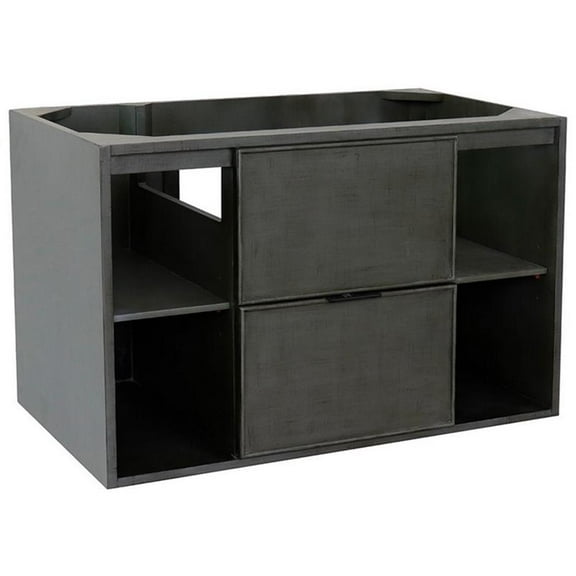 Bellaterra Home 36" Single wall mount vanity in Linen Gray finish - cabinet only