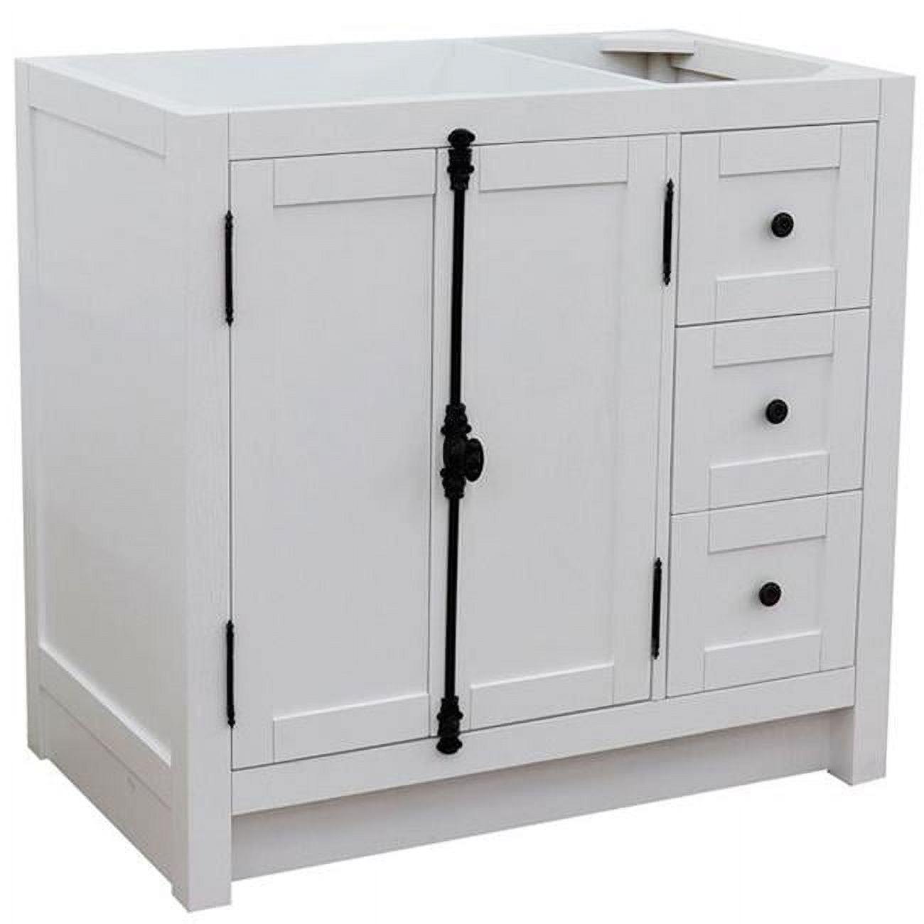 Glacier Ash 36" Single Freestanding Solid Wood Bathroom Vanity