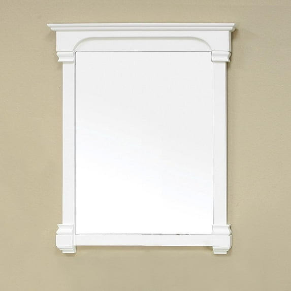 Bellaterra Home 36 in Solid wood frame mirror-cream white