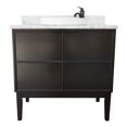thumbnail image 1 of Bellaterra Home 37" Single vanity in Cappuccino finish top with White Carrara and round sink, 1 of 8