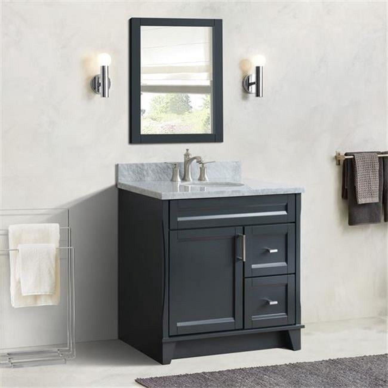 Bellaterra Home 400700-37L-DG-WMOC 37 in. Single Sink Vanity with ...
