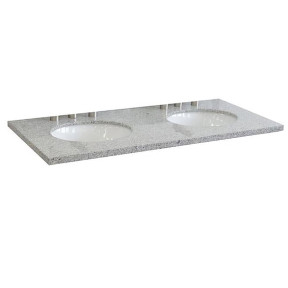Bellaterra Home 430001-49D-GYO 49 in. Granite Countertop & Double Oval Sink, Gray