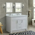 thumbnail image 1 of Bellaterra Home  48 in. Double Sink Vanity with Quartz & Oval Sink, White, 1 of 1