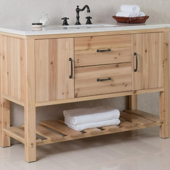 Bellaterra Home 48 in Single sink vanity-solid fir-natural
