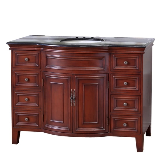 Bellaterra Home 48 in Single sink vanity-wood-light walnut