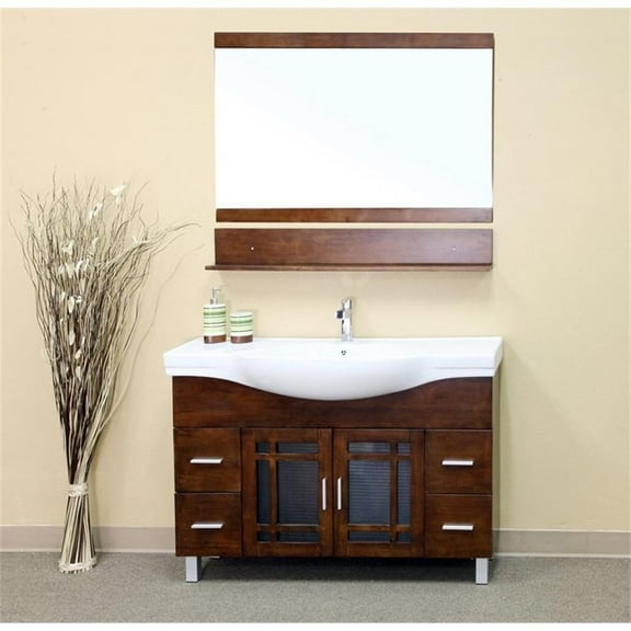 Bellaterra Home 48 in Single sink vanity-wood-walnut