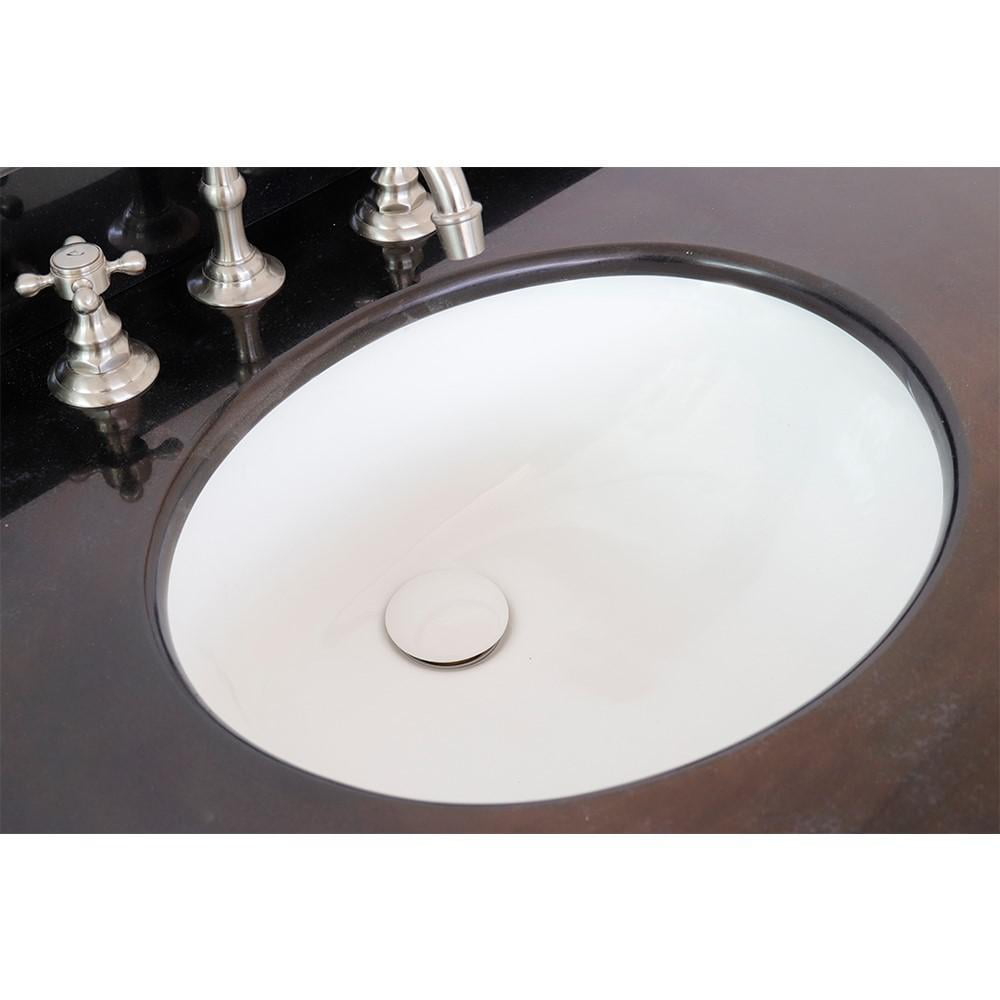 49'' Black Galaxy Granite Vanity Top with White Ceramic Oval Sink