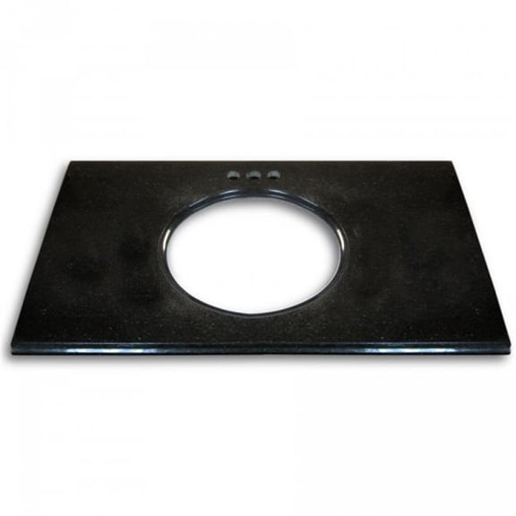 Bellaterra Home  49 x 22 x 2 in. Black Galaxy Granite Top with Rectangle Sink, White