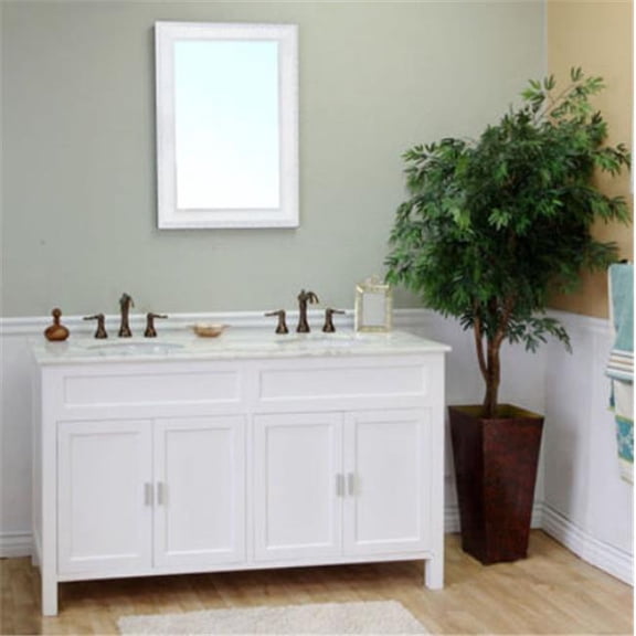 Bellaterra Home 60 in Double Sink Vanity - Wood - White