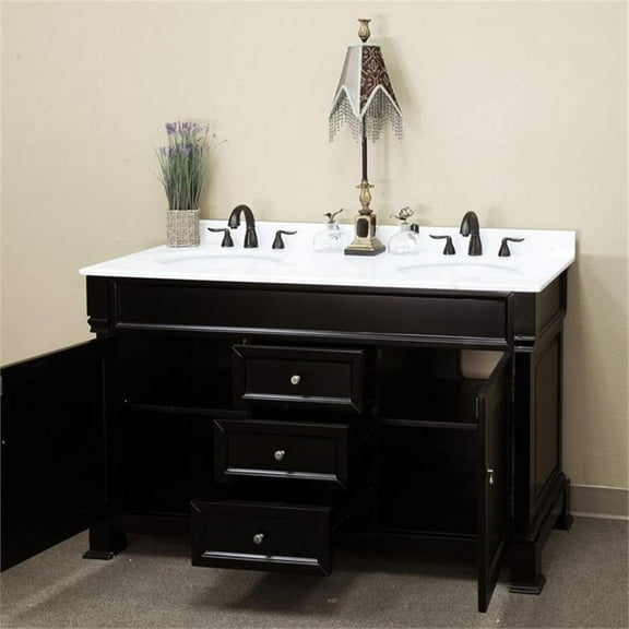 Bellaterra Home 60 in Double sink vanity-wood-espresso