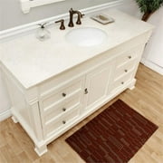 Bellaterra Home 60 in Single sink vanity-wood-cream white