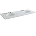 thumbnail image 1 of Bellaterra Home 430001-61D-QWO 61 in. Quartz Countertop & Double Oval Sinks, White, 1 of 1