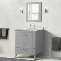Bellaterra Home 800631-31-LG 31 in. Single Vanity with Quartz Top, Light Gray