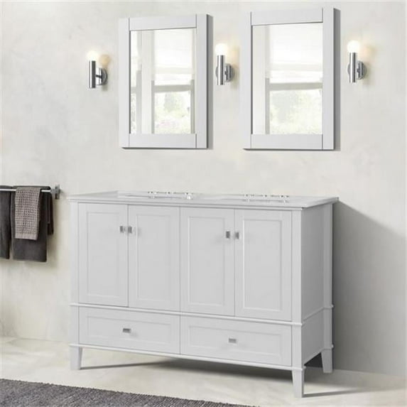 Bellaterra Home 800631-49D-WH 49 in. Double Vanity with Quartz Top, White