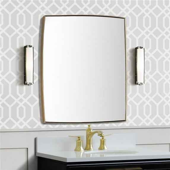 Bellaterra Home 8835B-24GD Rectangular Metal Frame Mirror, Brushed Gold