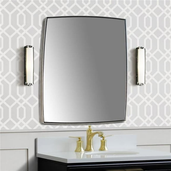 Bellaterra Home 8835B-24SL Rectangular Metal Frame Mirror, Brushed Silver