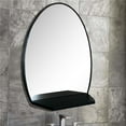thumbnail image 1 of Oval Metal Frame Mirror with Shelf in Brushed Silver, 1 of 3