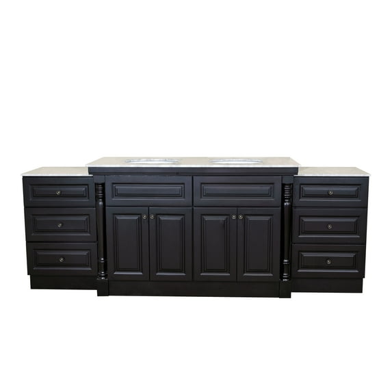 Bellaterra Home 93 in Double sink vanity-dark mahogany
