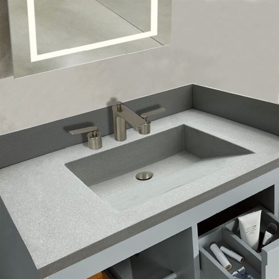 Bellaterra Home CT3122-DG 31 in. Single Concrete Ramp Sink, Dark Gray