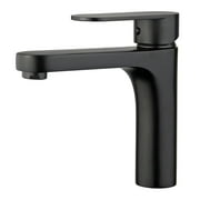 Bellaterra Home Donostia Single Handle Bathroom Vanity Faucet with Overflow Drain in Black