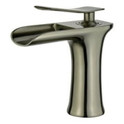 Bellaterra Home Logrono Single Handle Bathroom Vanity Faucet with Overflow Drain in Brushed Nickel