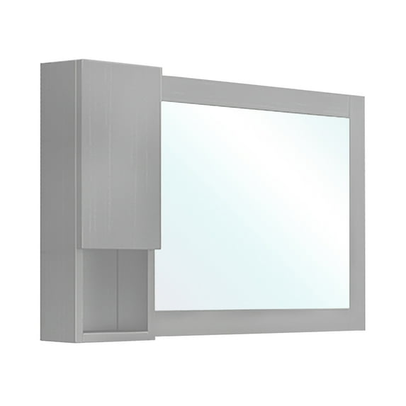 Bellaterra Home Mirror Cabinet-wood-gray-left opening