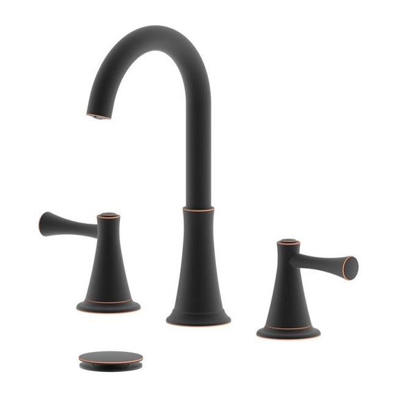 Bellaterra Home S8225-8-ORB-WO Kassel Double Handle Widespread Bathroom Faucet with Drain, Oil Rubbed Bronze